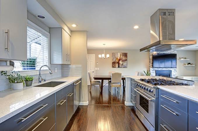 Quartz countertop installation